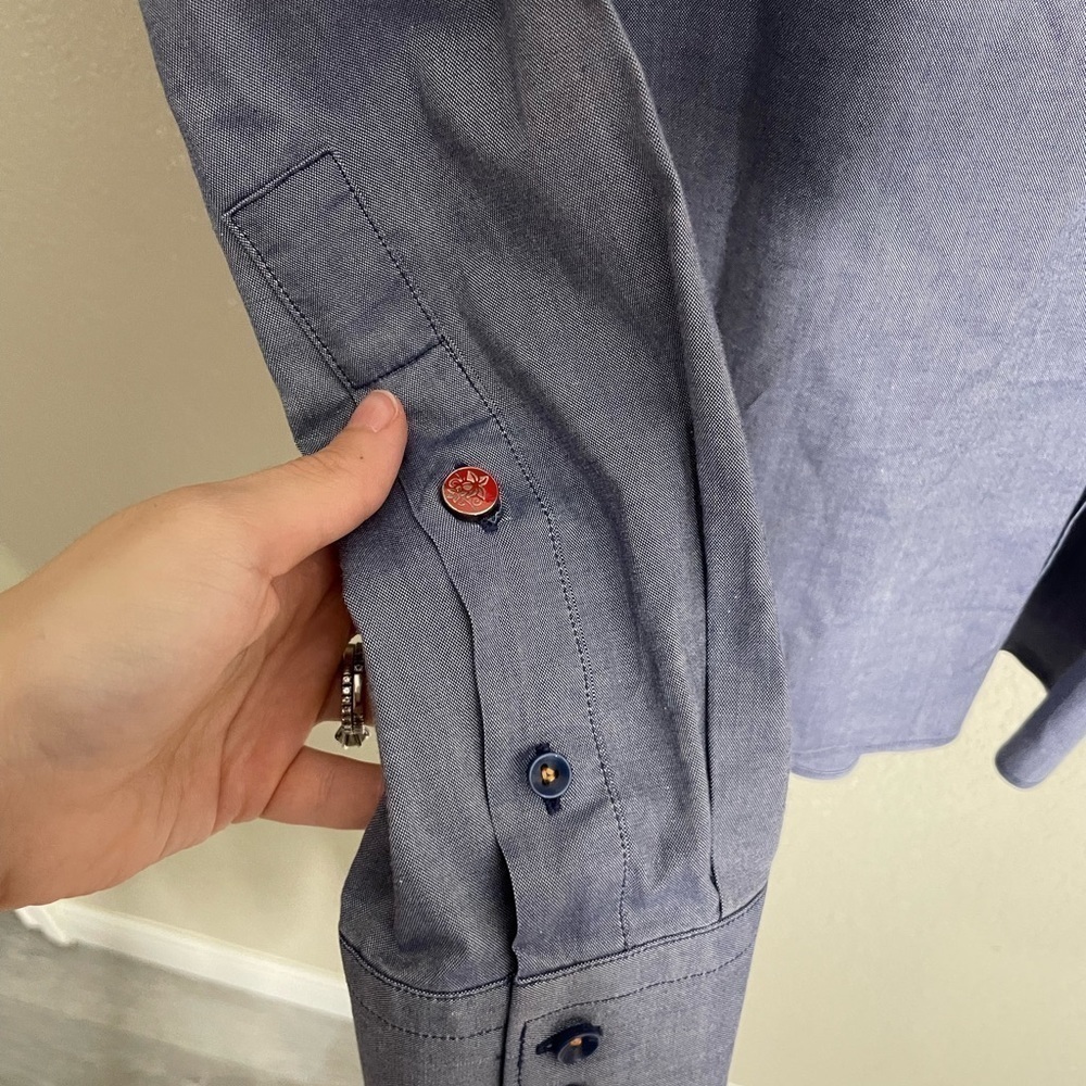 Stone Rose Red Rivet Collection Button Down Shirt 3/M - Picture 5 of 8